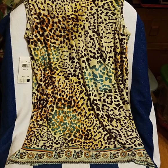 New eci Brand Leopard Print Sleeveless Tank Top - Picture 6 of 6